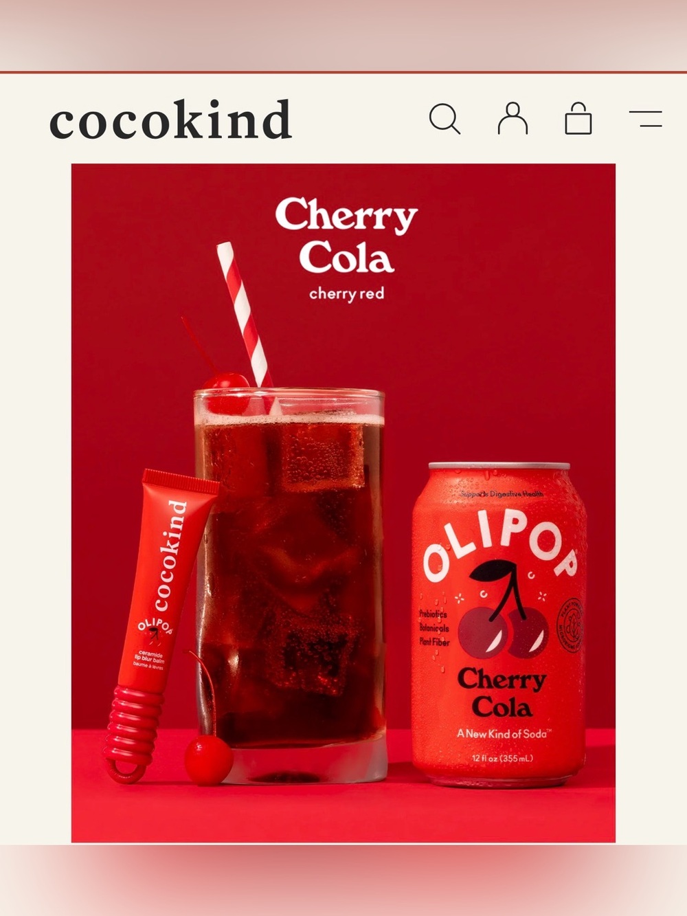 Cocokind x Ollipop Cherry Cola Ceramide Lip Blur Balm